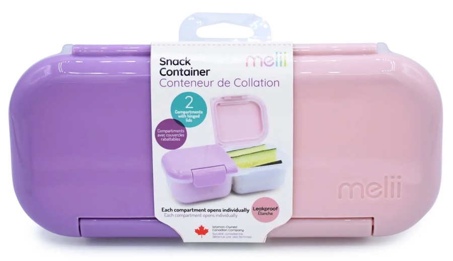 Cutie pentru gustări Melii - 2 compartimente, 480 ml, Blush / Berry