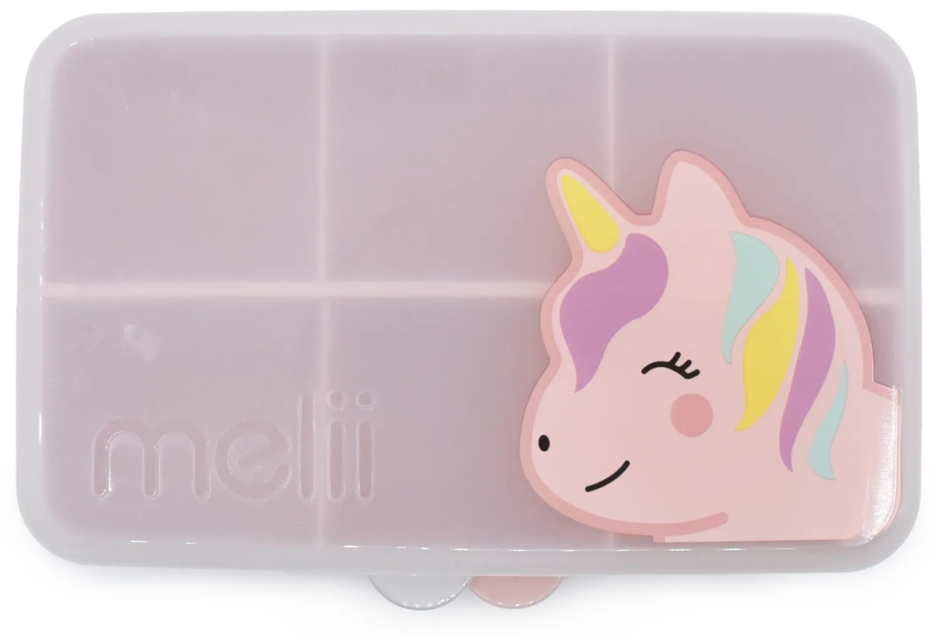 Cutie pentru gustări Melii - Unicorn, cu 6 compartimente, roz