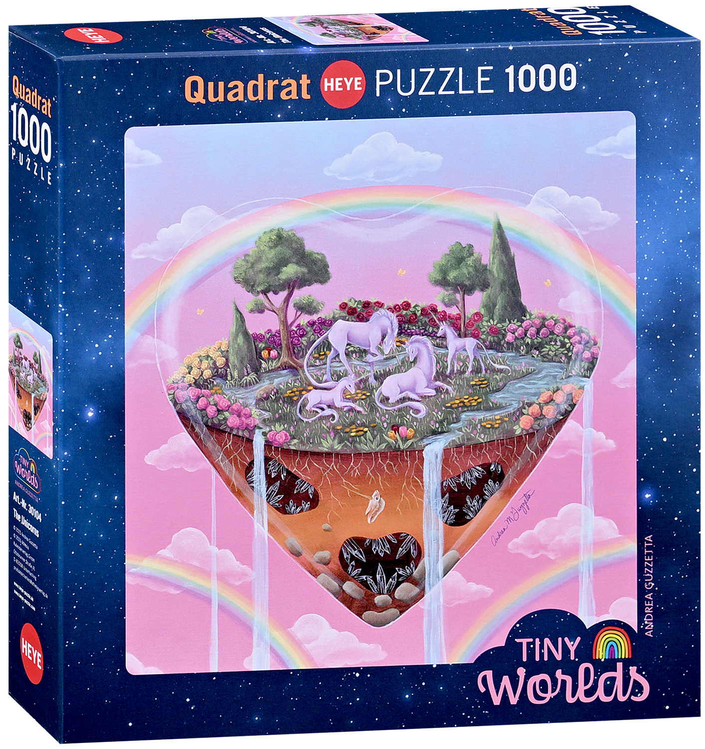 Puzzle pătrat Heye din 1000 piese - Unicornii