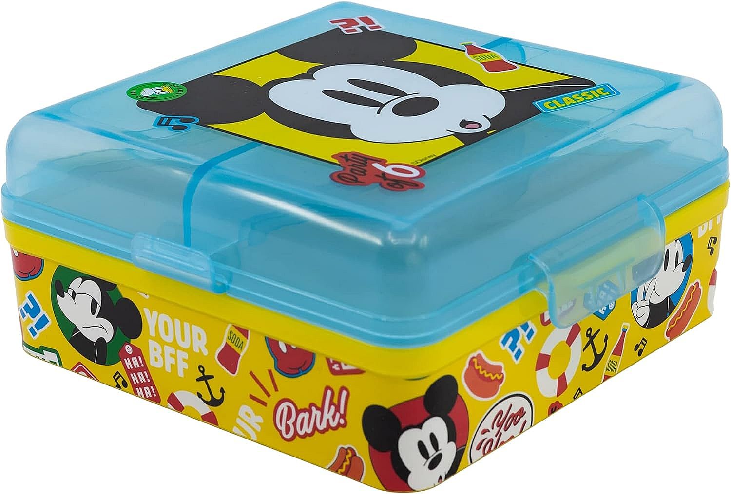 Cutie pătrată pentru mâncare  Stor Mickey Mouse - Cu 3 compartimente