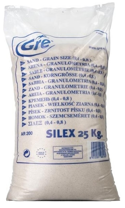 Nisip de cuarț pentru sisteme de filtrare cu nisip Gre - 25 kg