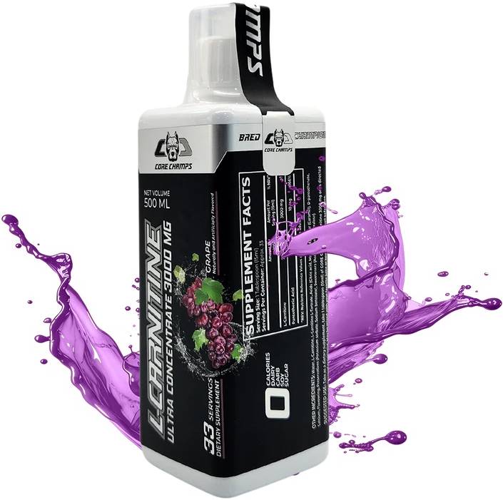 L-Carnitine Liquid, 3000 mg, struguri, 500 ml, Core Champs by Kai Greene
