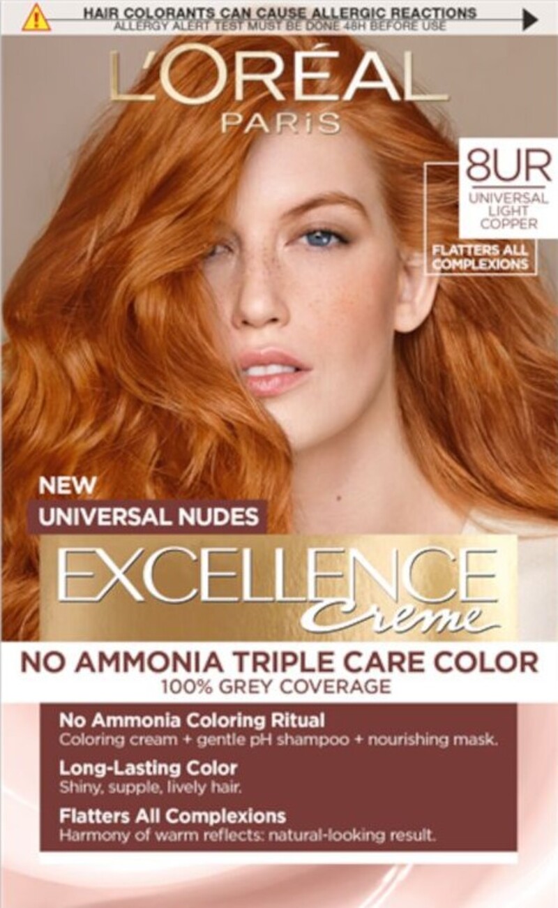 L'Oréal Excellence Vopsea fără amoniac, 8UR Light Copper