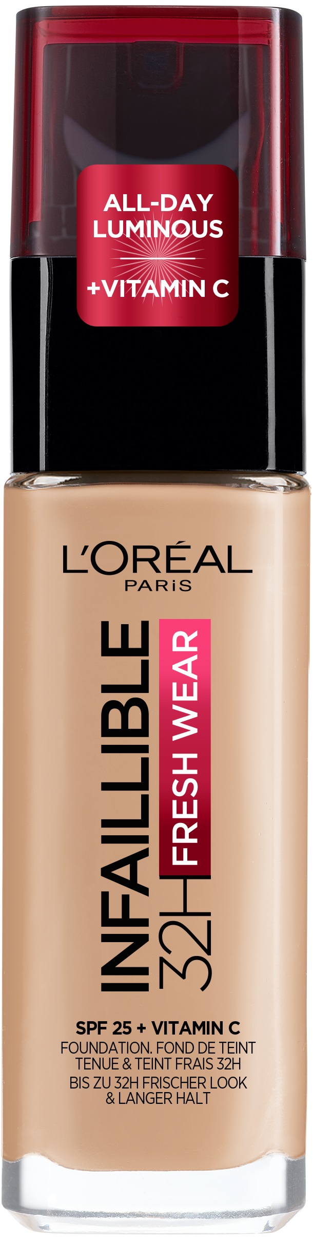 L'Oréal Fond de ten Infaillible Fresh Wear, SPF25, 145 Beige Rose, 30 ml