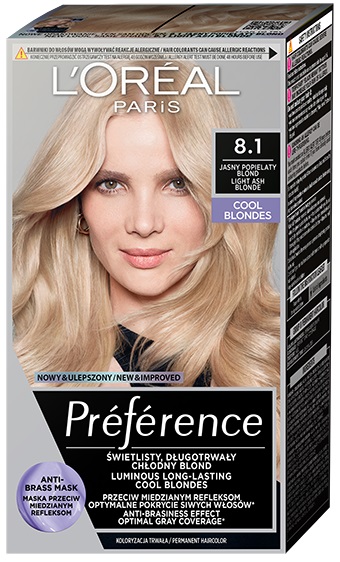 L'Oréal Préférence Vopsea de păr , 8.1 Light Ash Blonde