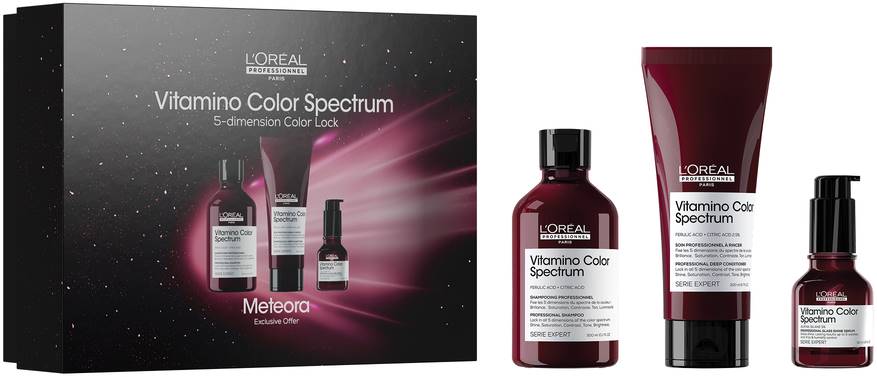 L'Oréal Professionnel Vitamino Color Spectrum Set - Șampon, Balsam și Ser, 300 + 200 + 50 ml