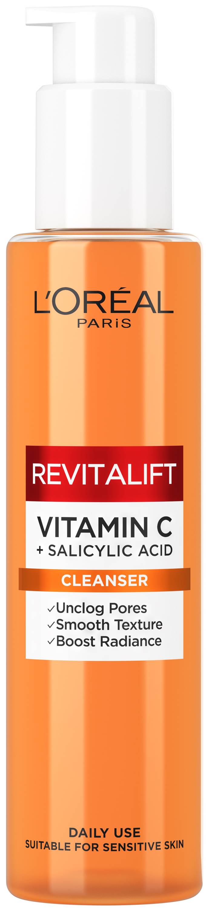 L'Oréal Revitalift Gel de curățare facială cu vitamina C, 150 ml
