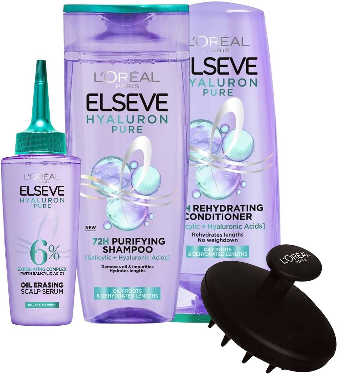 L'Oreal Elseve Set Hyaluron Pure - Șampon, Balsam și ser, 250 + 200 + 102 ml