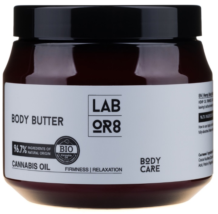Labor8 Hemp Unt de corp cu ulei de cânepă, 250 ml