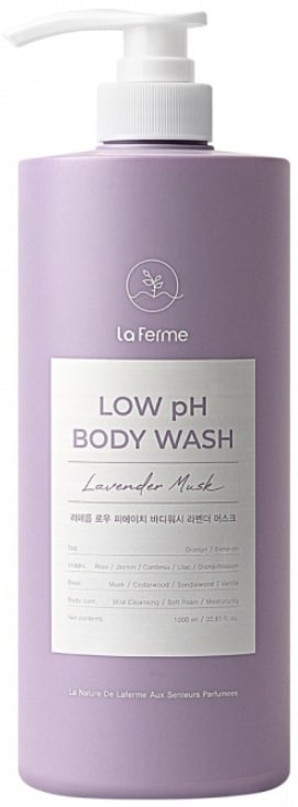 Laferme Gel de duș pentru echilibrarea pH-ului, pentru piele uscată Lavender Musk, 1000 ml