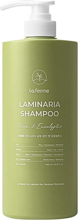 Laferme Laminaria Șampon pentru păr gras Pine & Eucalyptus, 1000 ml
