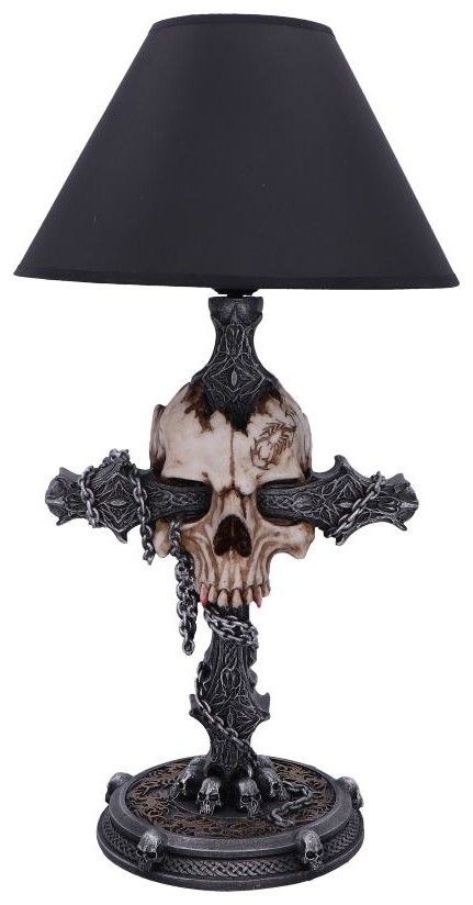 Lampă Nemesis Now Adult: Gothic - Cranium Crucis, 37 cm