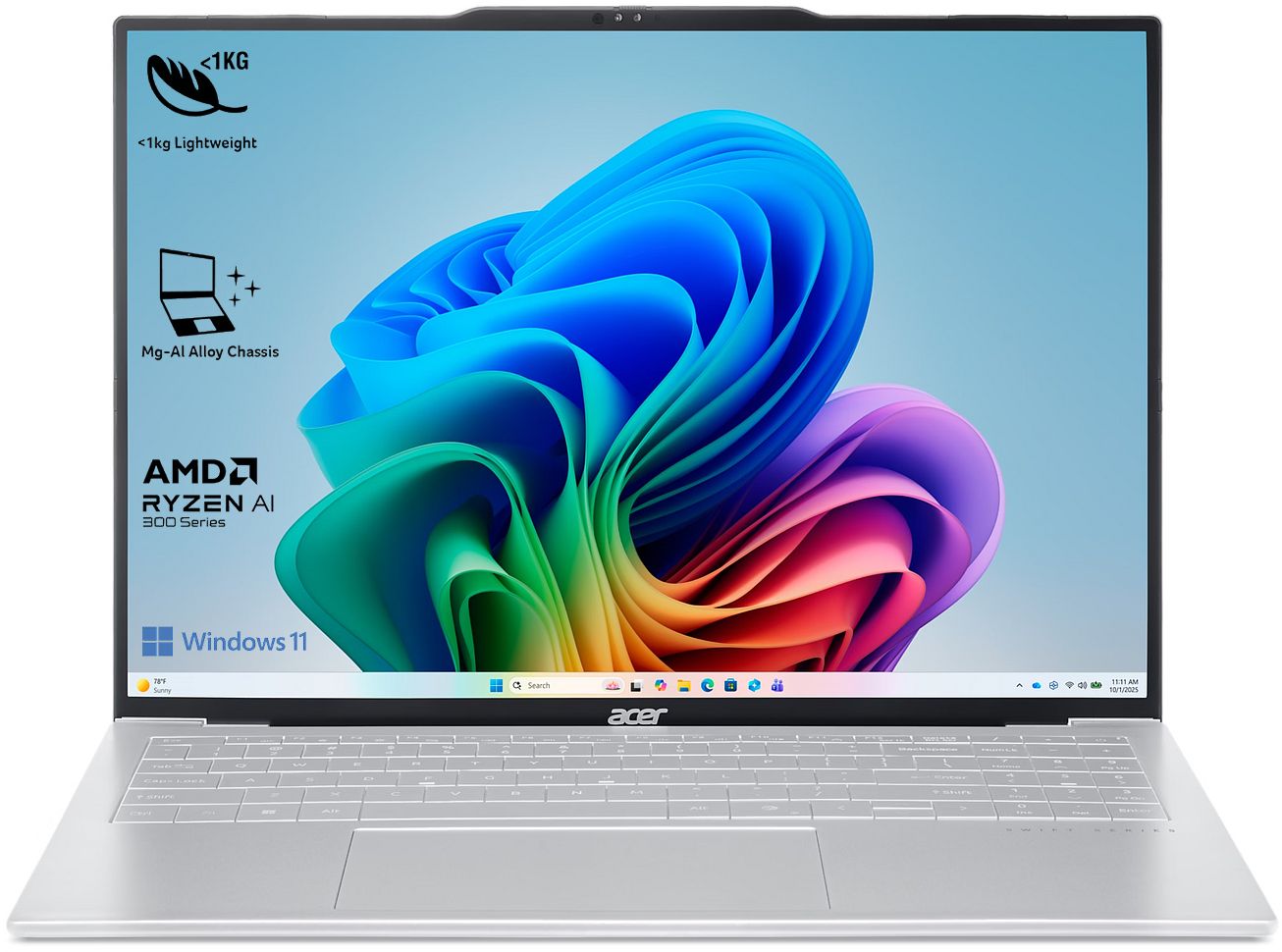 Laptop Acer - Swift GO 16, 16'', WUXGA, Ryzen AI 7, 32GB/1TB, Titanium Gray