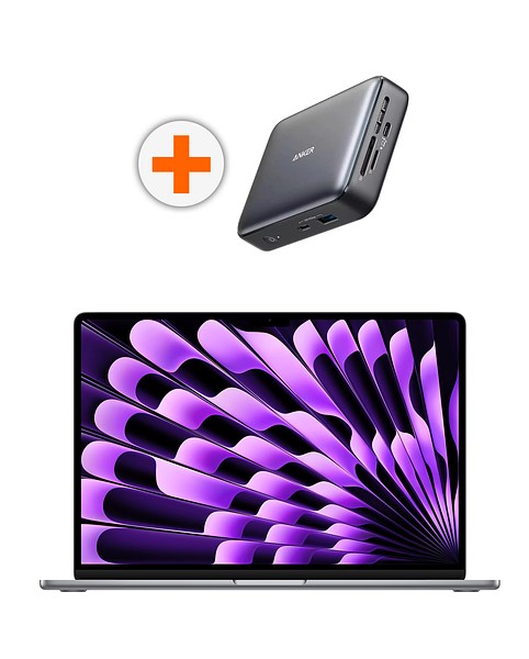 Laptop Apple - MacBook Air 15, M3 8C/10C, 24GB/512GB + Hub Anker PowerExpand 7 în 1