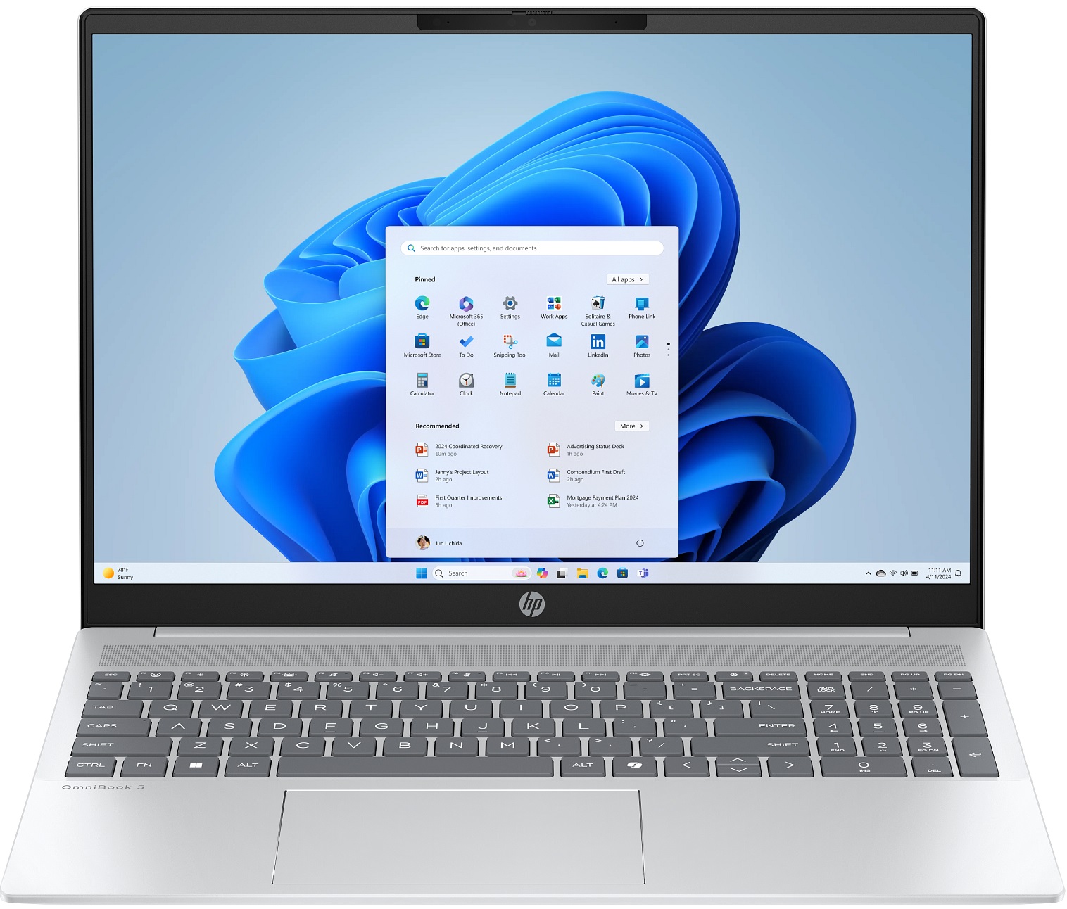 Laptop HP - OmniBook 5 16-af1173cl, 16'', WUXGA, Ultra 7, argintiu
