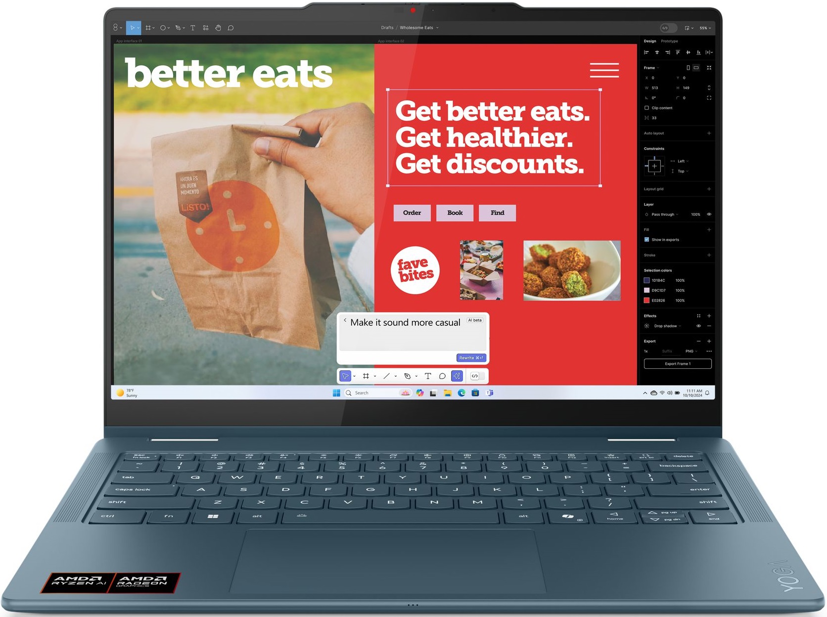 Laptop Lenovo - Yoga 7 2-în-1, 14'', 2.8K, Ryzen AI 7, 32GB/1TGB, Touch, albastru