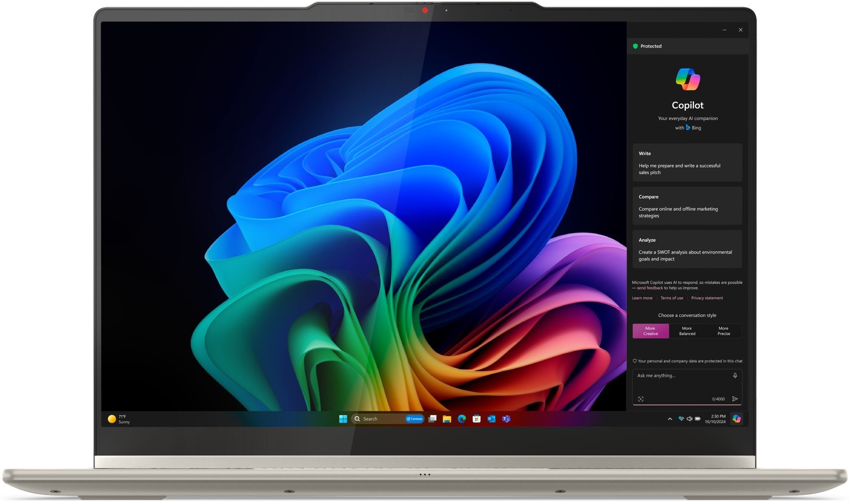 Laptop Lenovo - Yoga 7 2-в-1, 14'', 2.8K, Ultra 5, 16GB/1TGB, Touch, Seashell