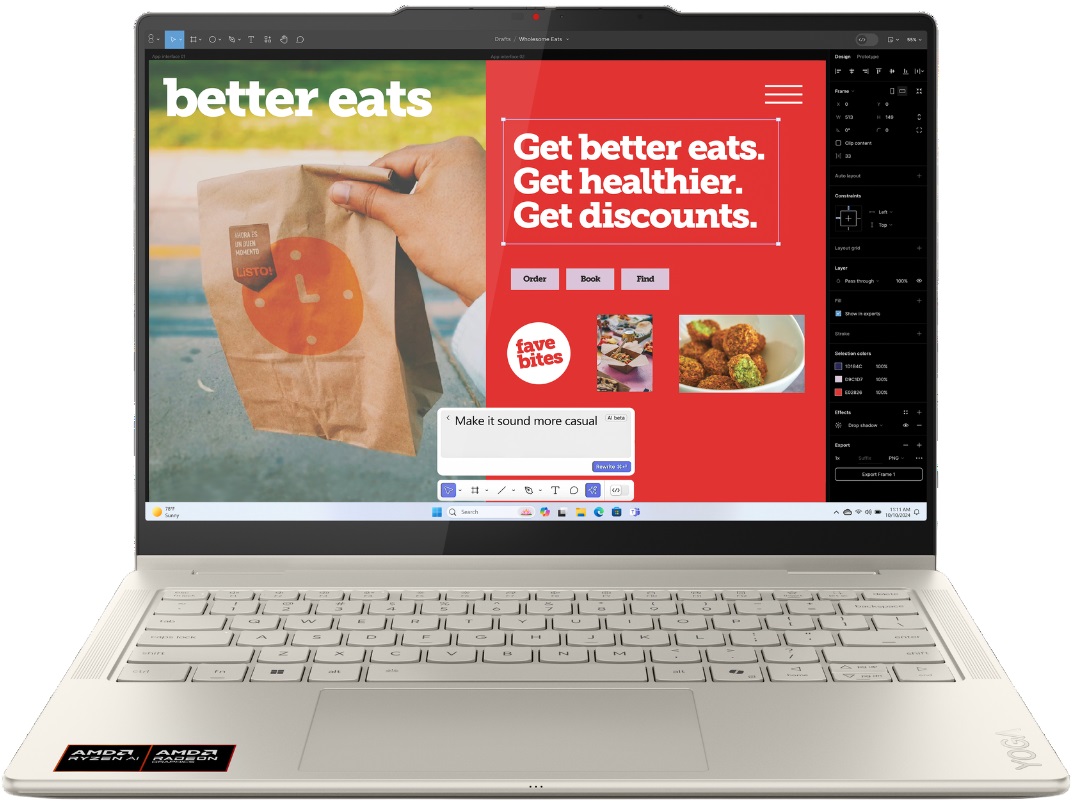 Laptop Lenovo - Yoga 7 2-в-1, 14'', WUXGA, Ryzen AI 5, 24GB/1TGB, Touch, Seashell