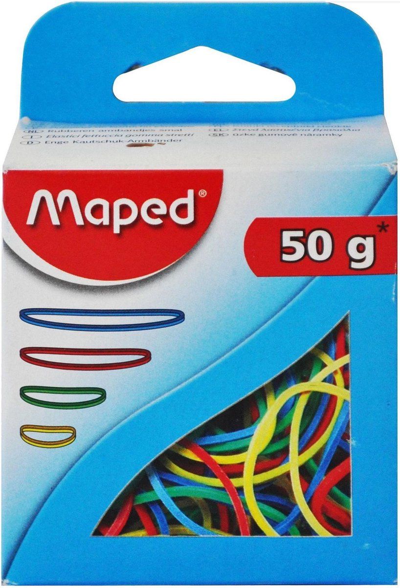 Elastice Maped - 50 g, din cauciuc, colorate