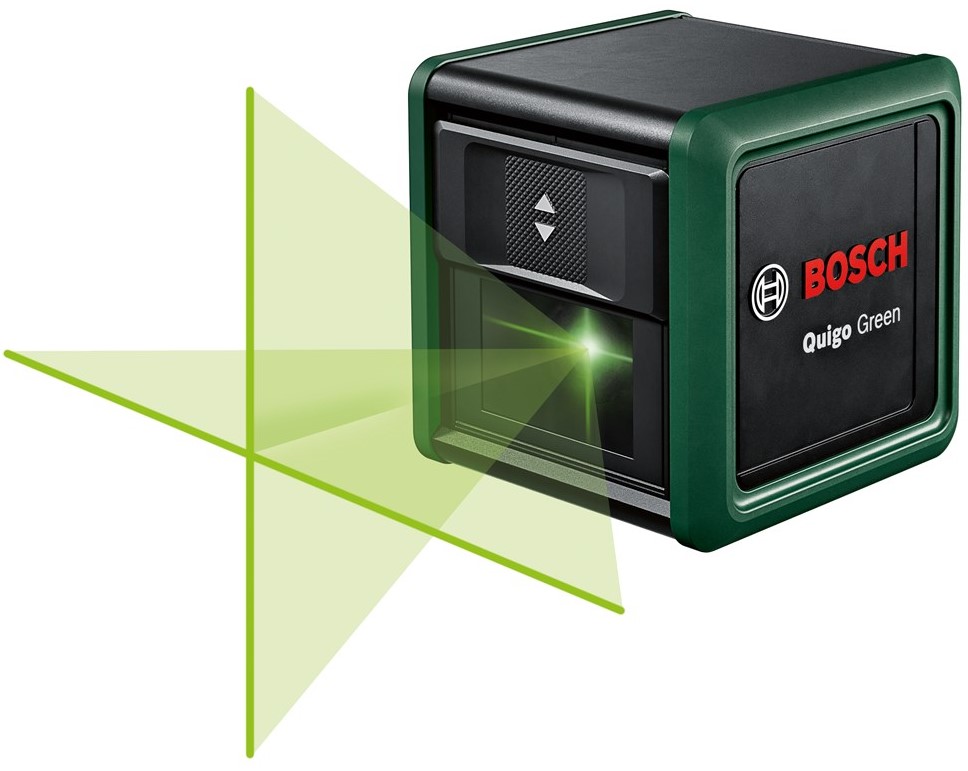 Nivela laser cu linii încrucișate Bosch - Quigo Green II, 12 m, cu 2 baterii, adaptor si clema