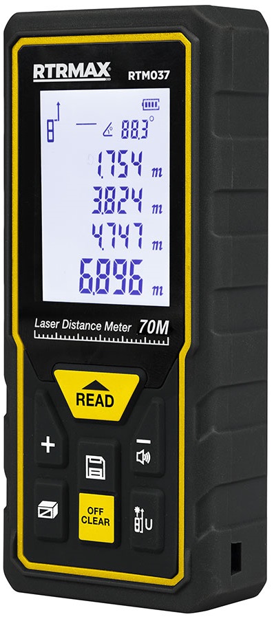 Flexometro cu laser RTRMAX - 45164, 70 m, 7 functii