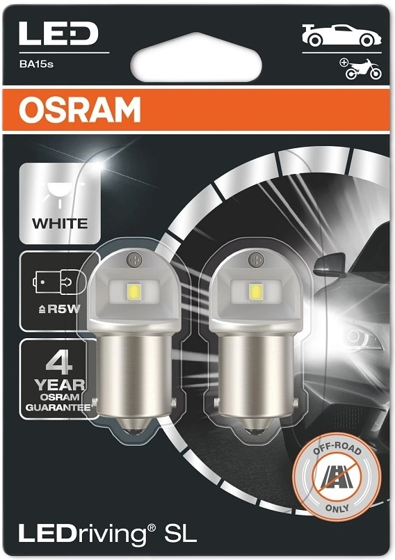Becuri auto LED Osram - LEDriving, SL, R5W, 0.5W, 2 bucăți, albe