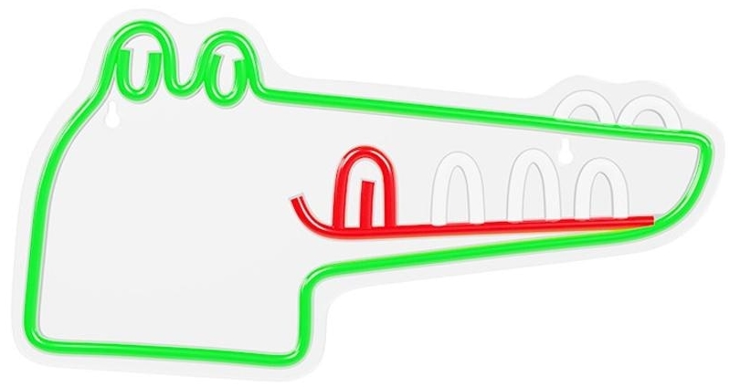 Lampă decorativă LED Forever Light - Crocodil, neon, 3.48W, verde