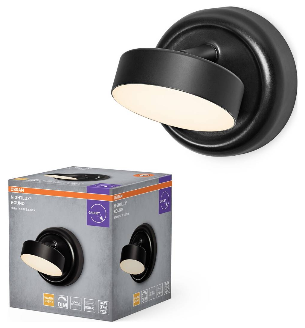 Corp de iluminat LED Osram Nightlux - Round, USB, negru