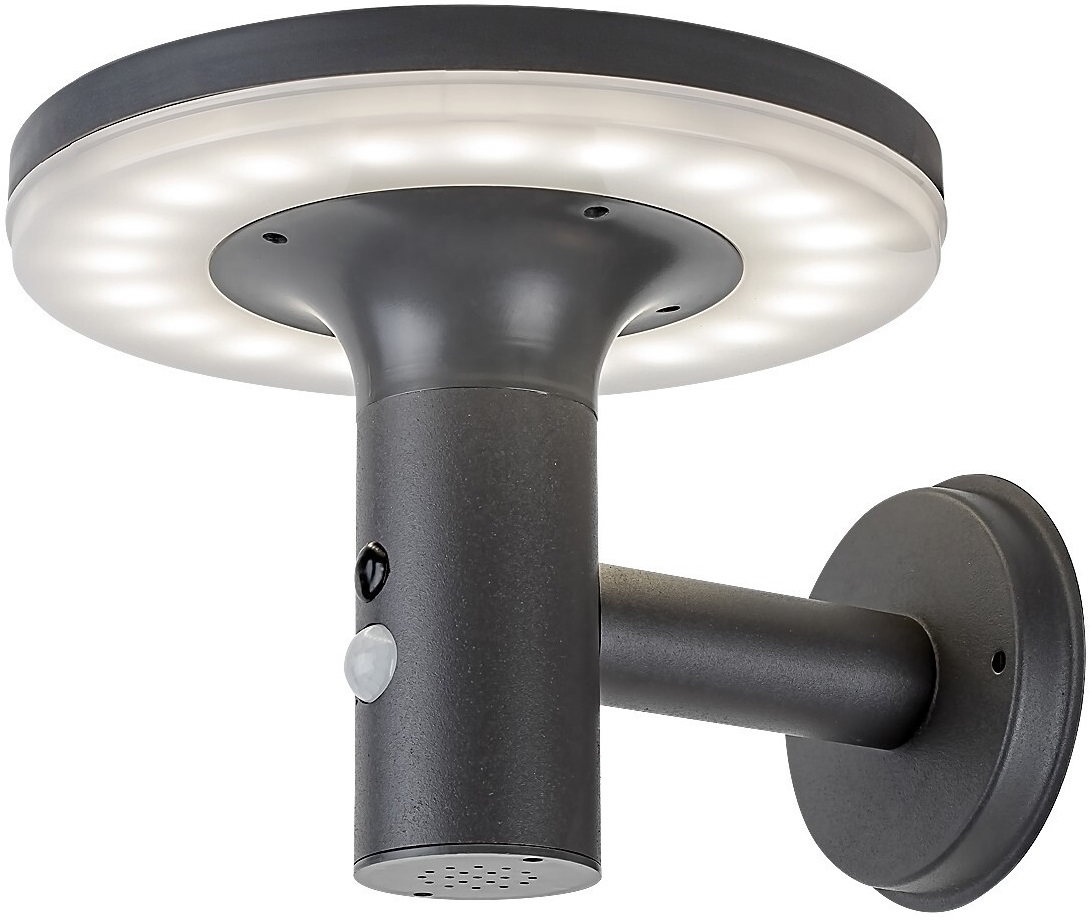 LED aplice solar cu senzor Rabalux - Alaska 77017, IP 44, 10 W, 250 lm,  antracit