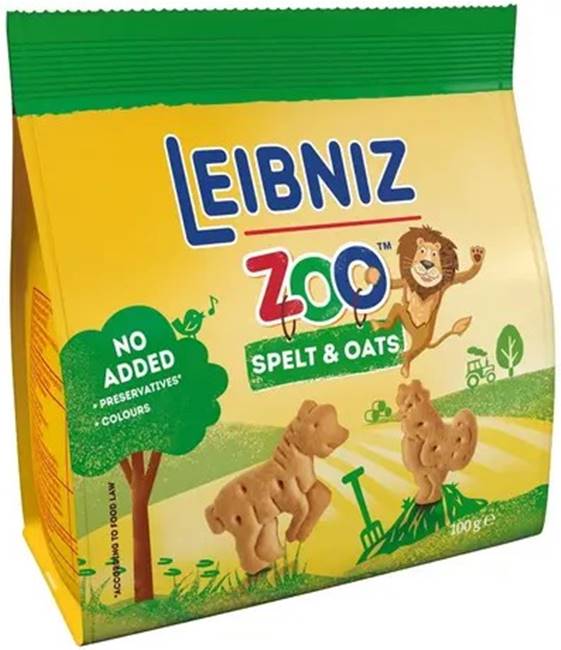 Leibniz Zoo Biscuiți, spelta și fulgi de ovăz, 100 g, Bahlsen