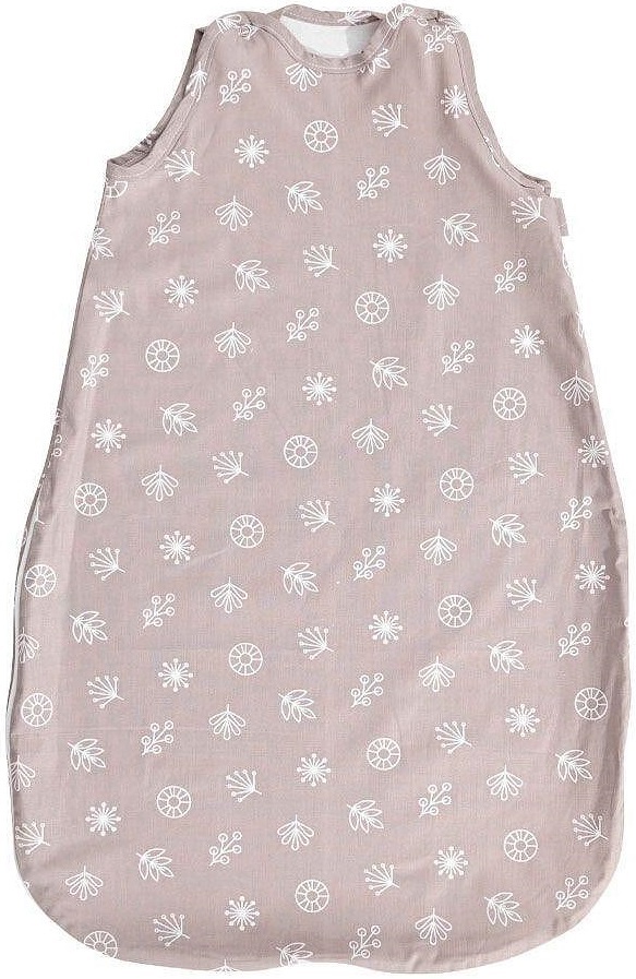 Sac de dormit de vară cu strasuri Lorelli - 95 cm, gri-bej, cu frunze
