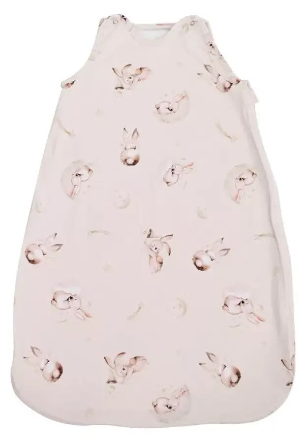 Sac de dormit de vara cu strasuri Lorelli - Iepurasul, 95 cm, ecru