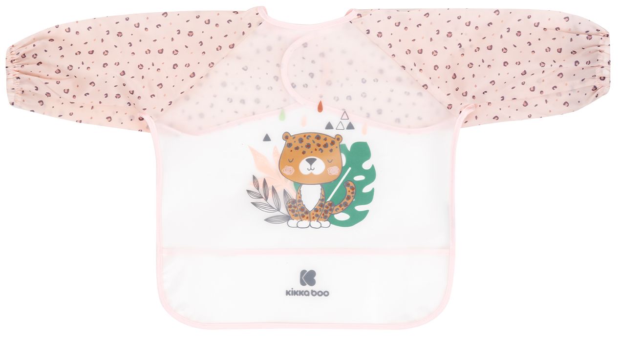 Bavetă cu mâneci și buzunar KikkaBoo - Savanna, roz