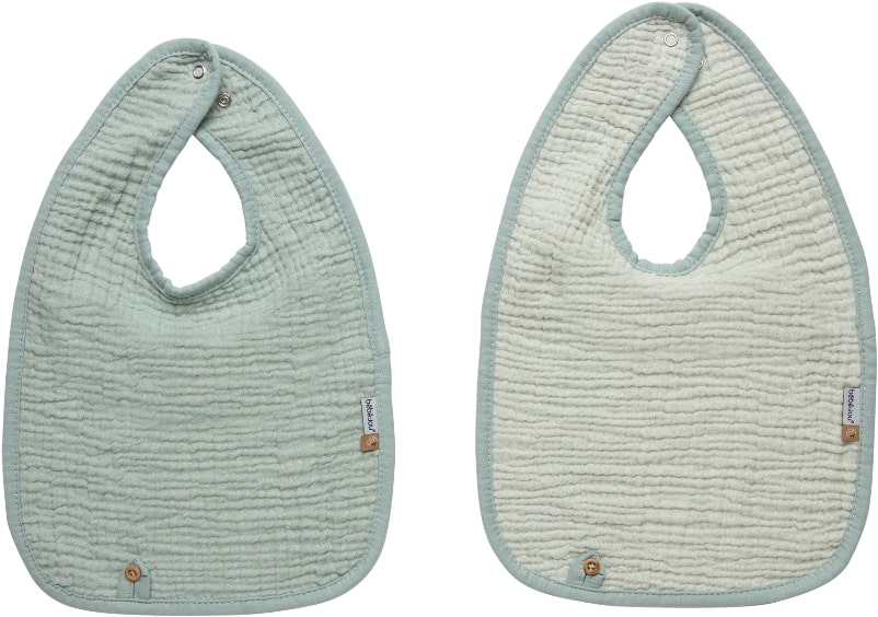 Bavete Bebe-Jou - Pure Cotton Green, 2 buc