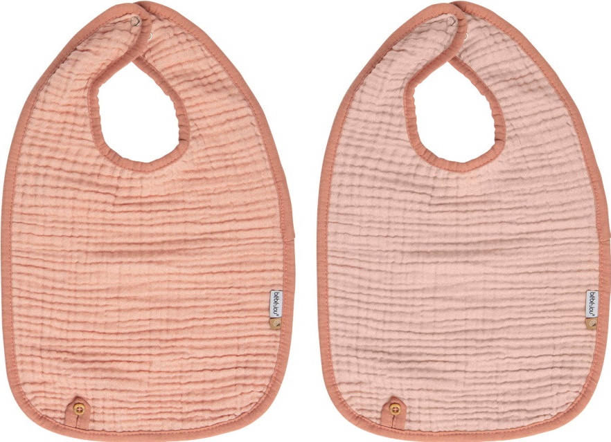 Bavete Bebe-Jou - Pure Cotton Pink, 2 buc