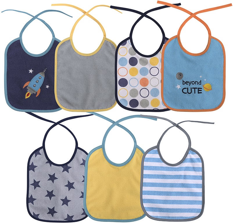 Bavete Lorelli Baby Care - Pentru băiețel, cu șnur, set de 7 buc