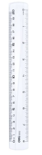 Riglă Deli Pioneer - EG00212, cristalin, 20 cm