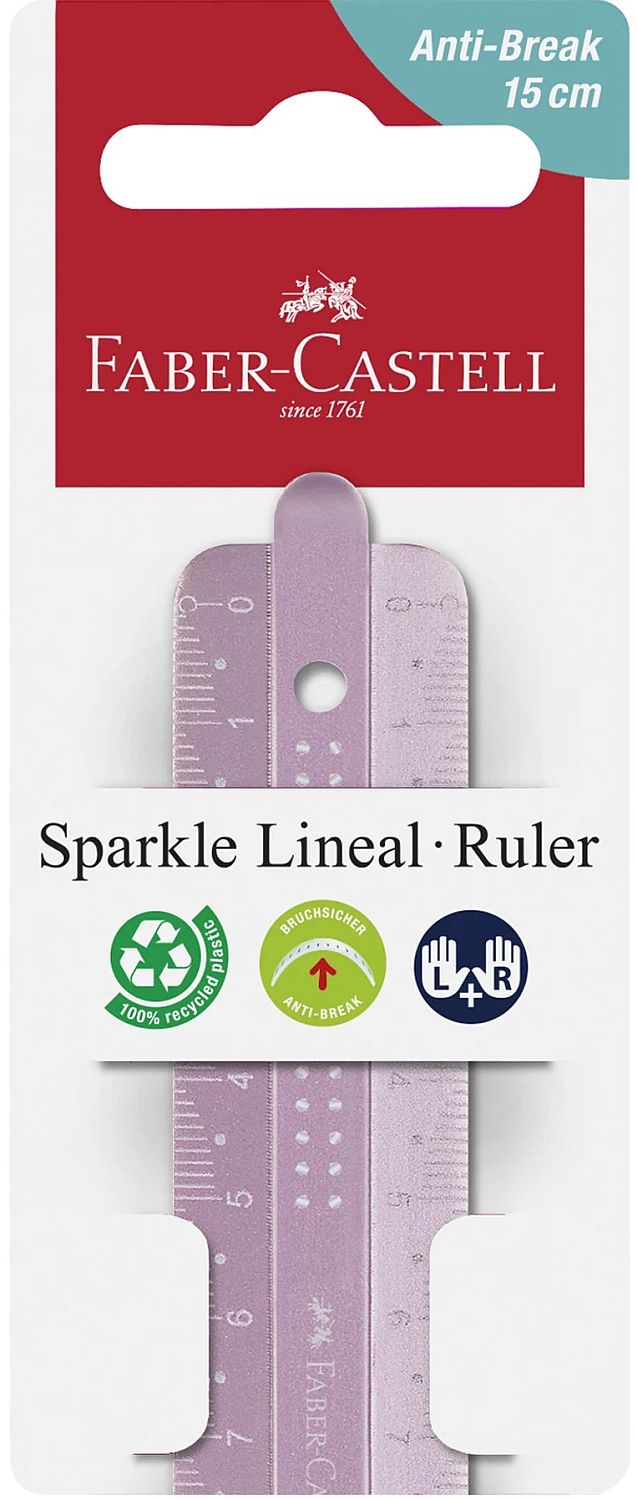 Riglă Faber-Castell Sparkle - 15 cm, sortiment