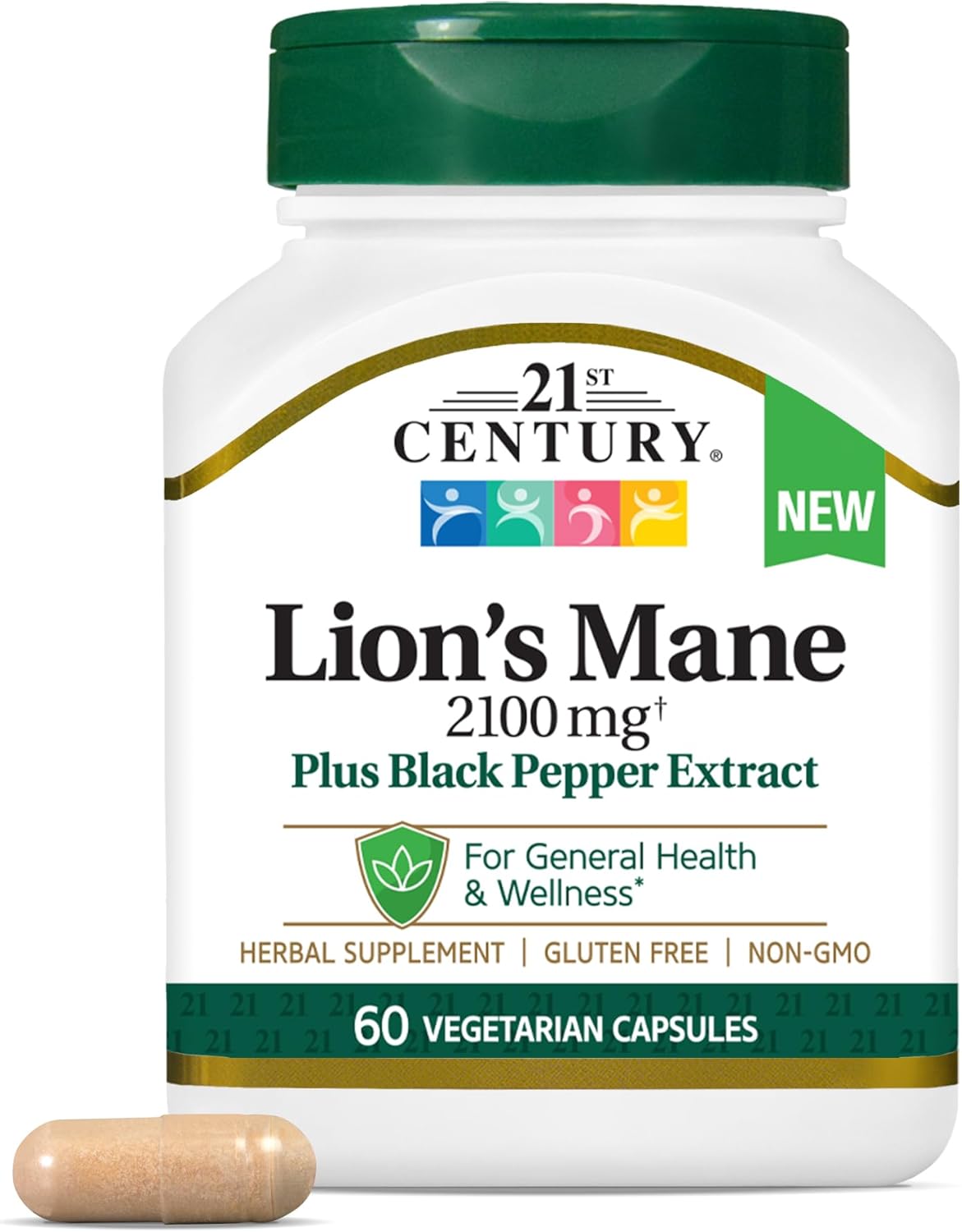 Lion's Mane + Black Pepper, 60 capsule, 21st Century