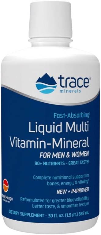 Liquid Multi Vitamin-Mineral, portocală și mango, 887 ml, Trace Minerals