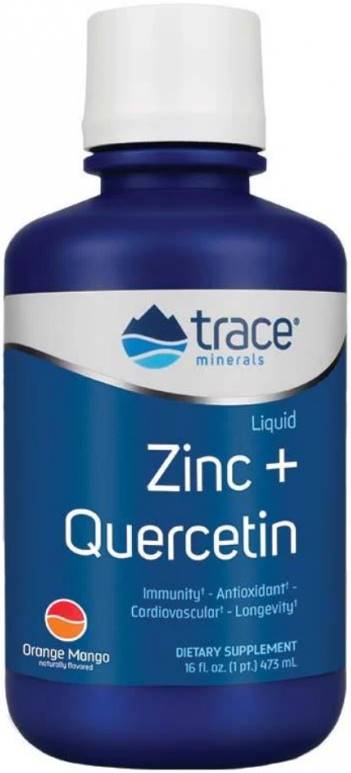 Liquid Zinc + Quercetin, portocală și mango, 473 ml, Trace Minerals
