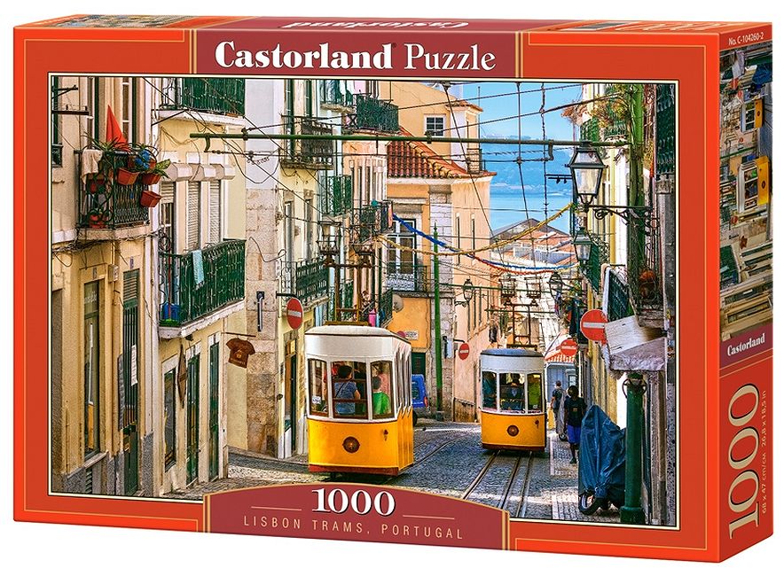 Puzzle Castorland din 1000 de piese - Tramvaiele in Lisabona, Portugalia