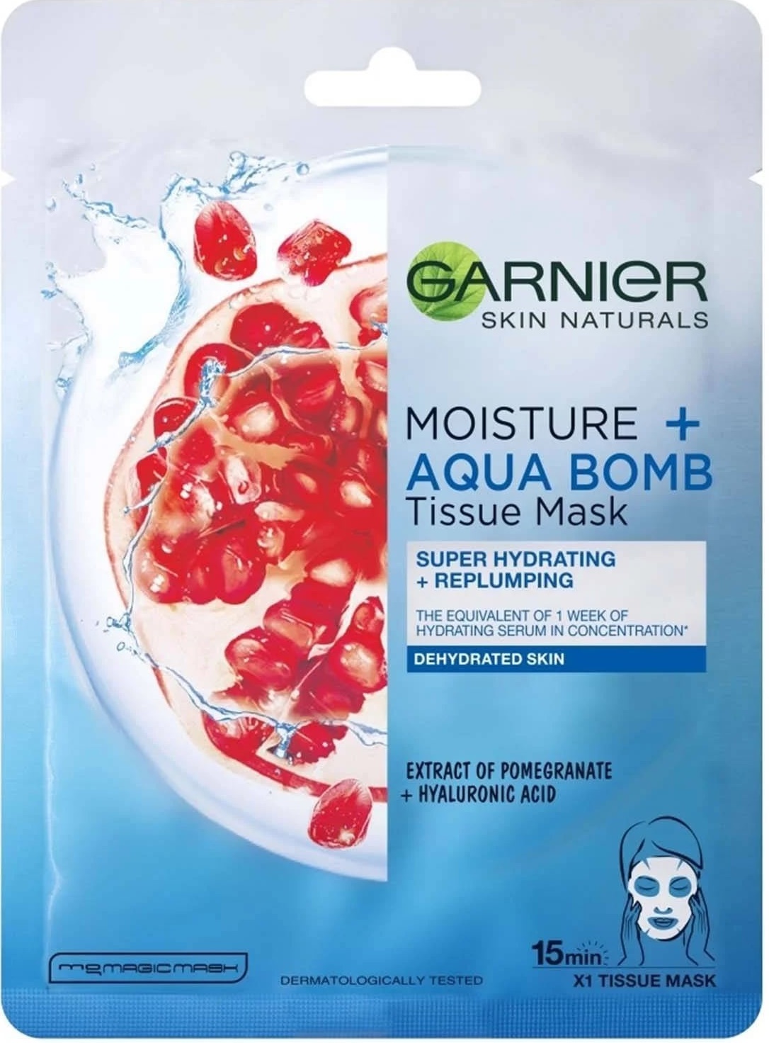 Garnier Skin Naturals Mască de față folie Aqua Bomb, 28 g