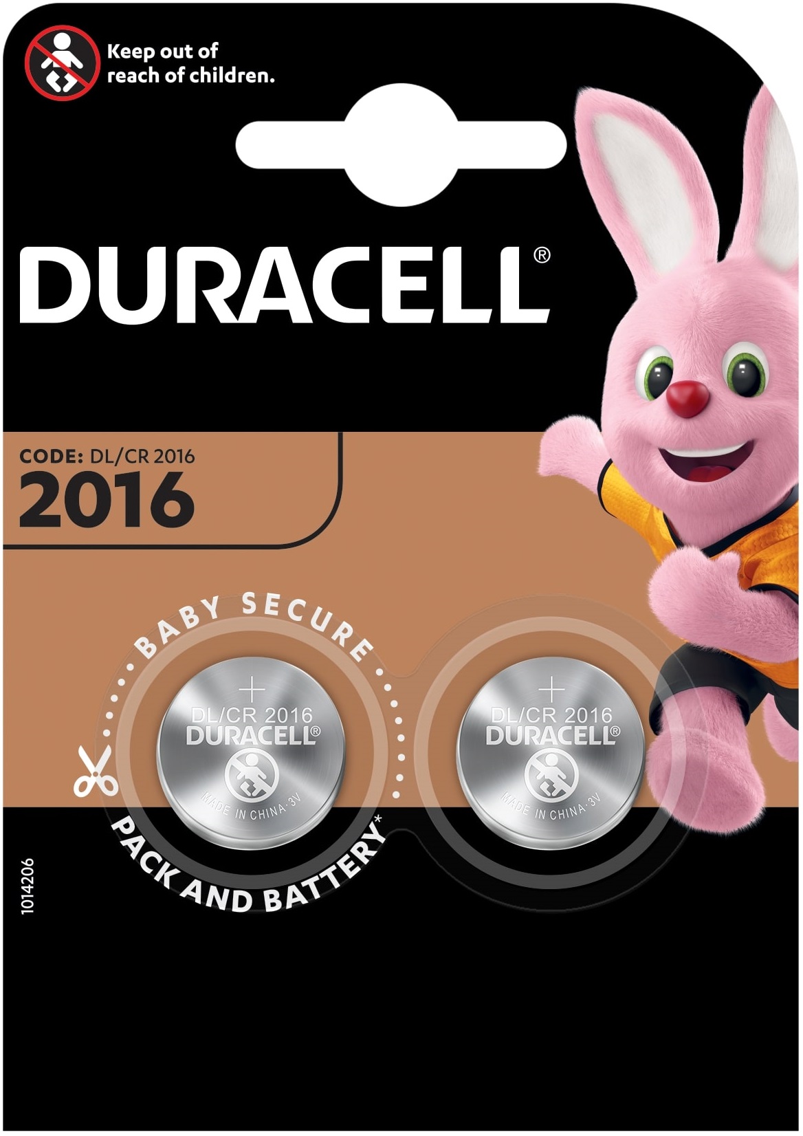 Baterii cu litiu  Duracell - 2016, 2 buc.