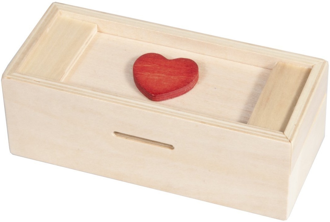 Puzzle logic 3D din lemn Fridolin - Cutie de bani cu inimă