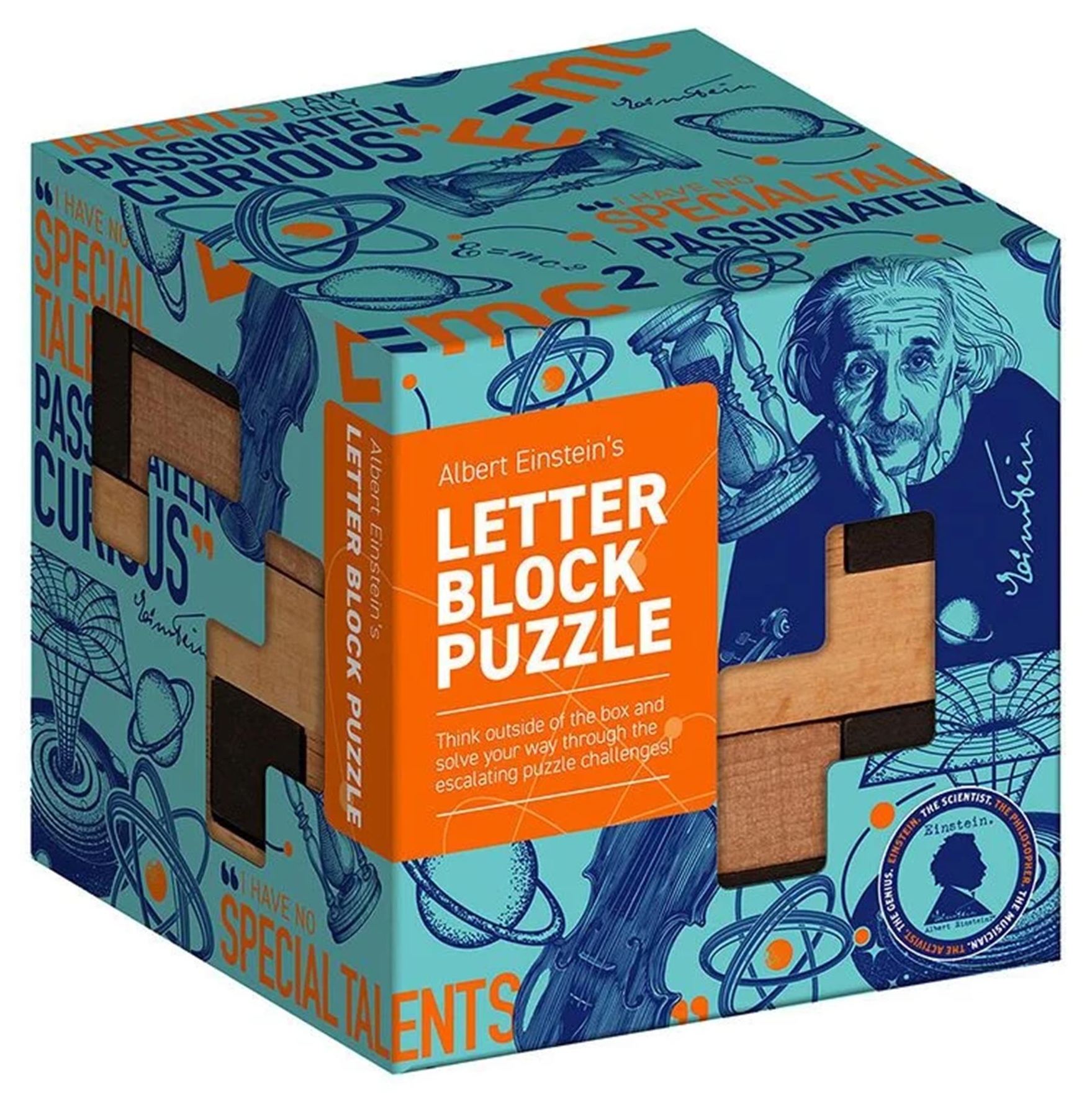 Puzzle logic 3D din lemn Professor Puzzle - Albert Einstein: Puzzle cu litere