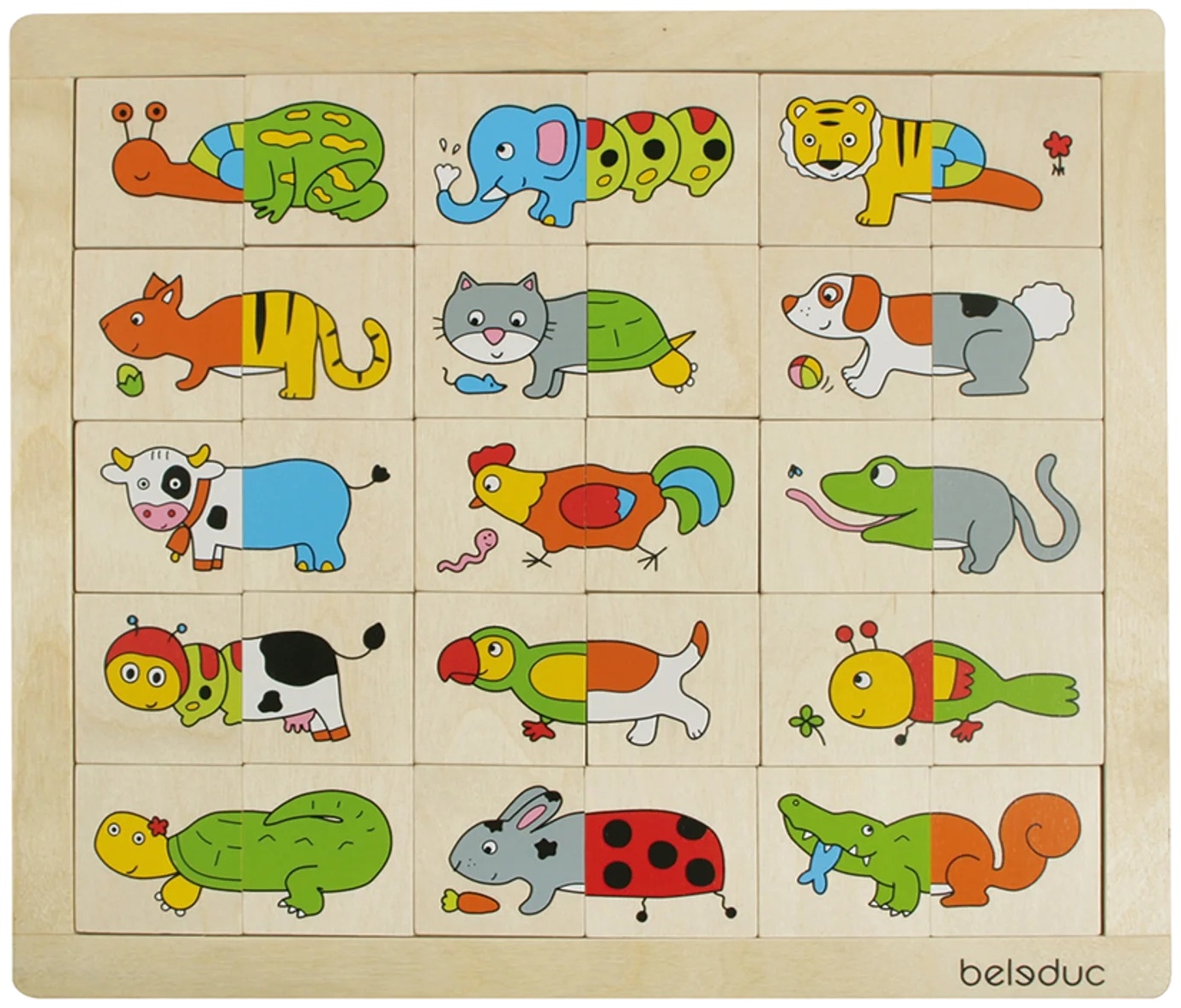 Puzzle logic Beleduc - Potrivește și amestecă, animale