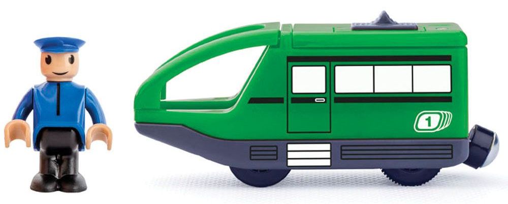 Locomotiva Woody - Verde, cu baterie si mecanic