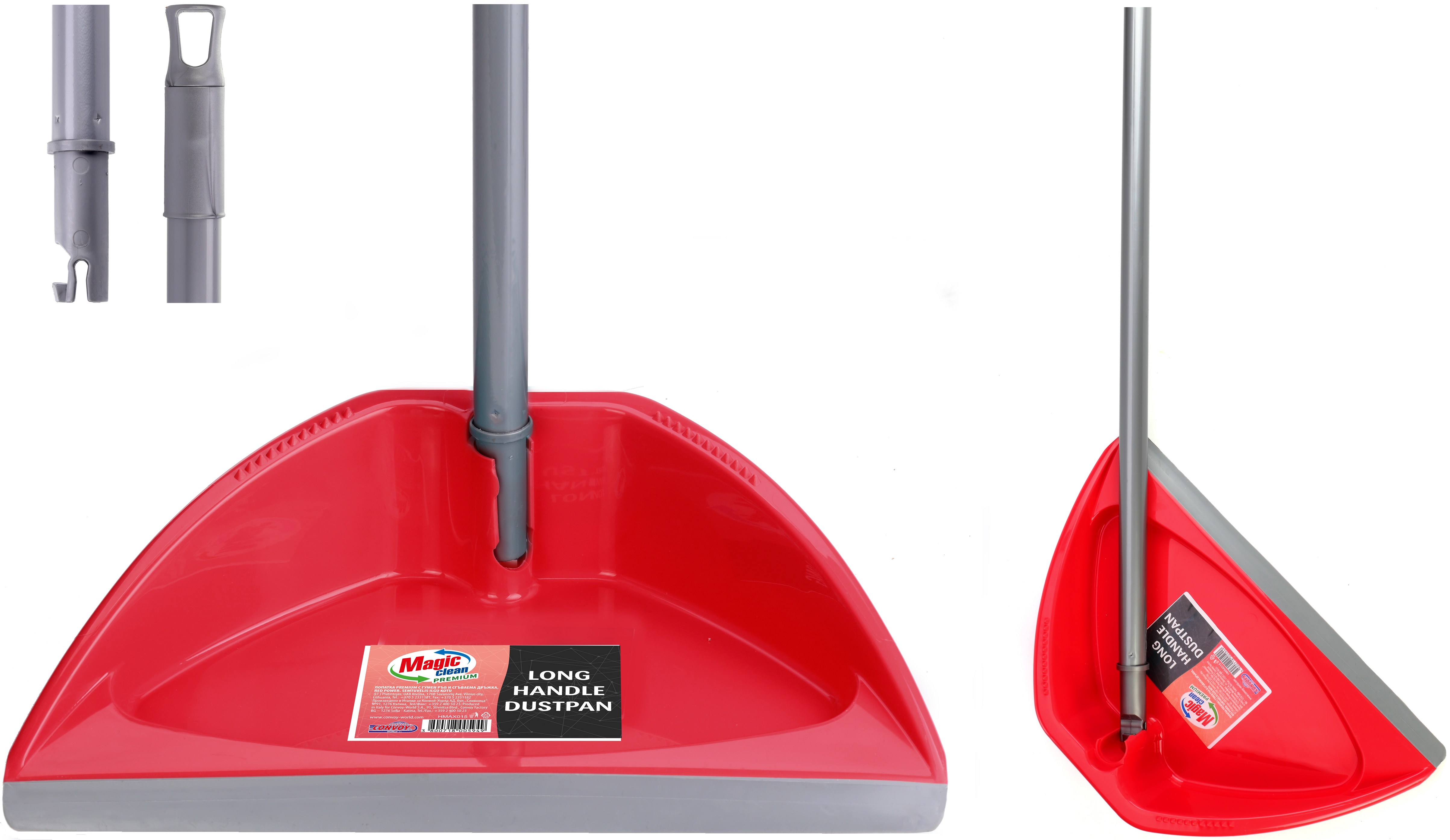 Spatulă cu margine de cauciuc și mâner pliabil  Magic Clean - Premium, roz