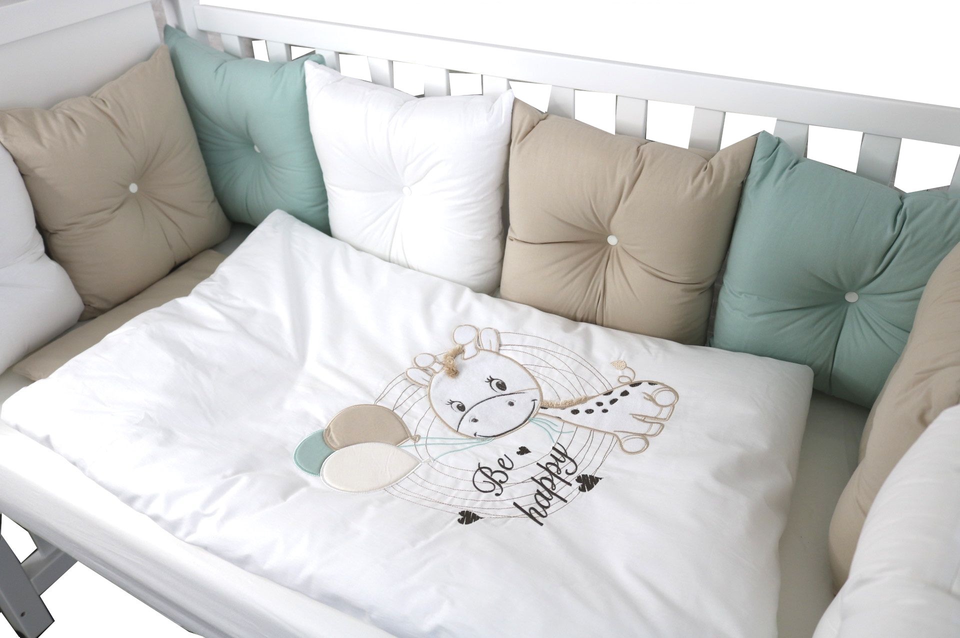 Set lenjerie de pat de lux  Bambino Casa - Pillows beige, 12 piese